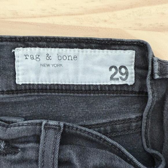 Rag & Bone High Rise Ankle Skinny Denim Jeans in Faded Black, Size 29‎ - Picture 4 of 13